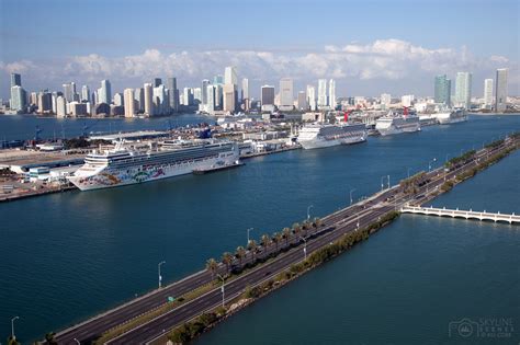 Macarthur Causeway And Port Of Miami