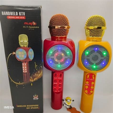 Parlante Micrófono Karaoke Rgb Niños 5w Bluetooth Efectos De Voz Ws1816 Mg33 Imega2