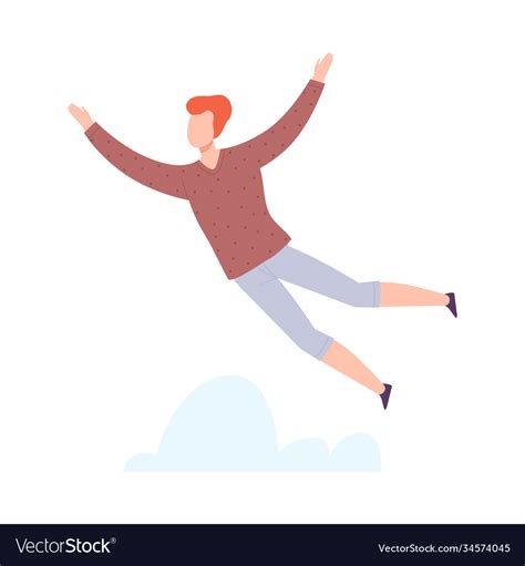 Flying Man Floating In Air Fantasizing Royalty Free Vector