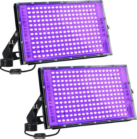 2 Pack 150W LED Blacklight MEEKBOS UV Black Lights For Glow Party