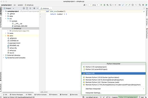 Python インタープリターを構成する PyCharm ドキュメント