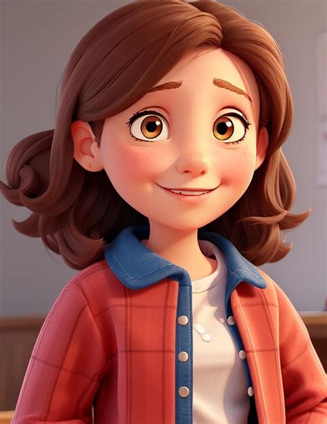 Premium AI Image A Cute 3d Cartoon Girl Character Photo Ai Generated