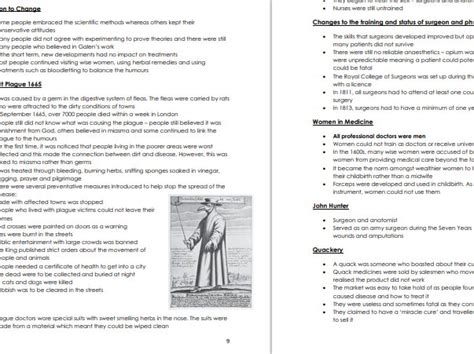 Aqa Gcse History Revision Guide Britain Health And The People C 1000 Present Day Teaching