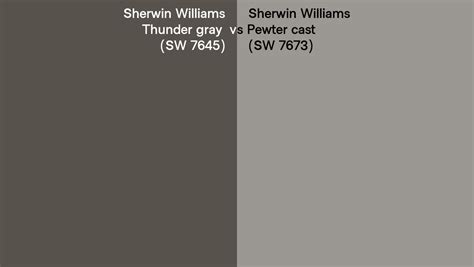 Sherwin Williams Thunder Gray Vs Pewter Cast Side By Side Comparison