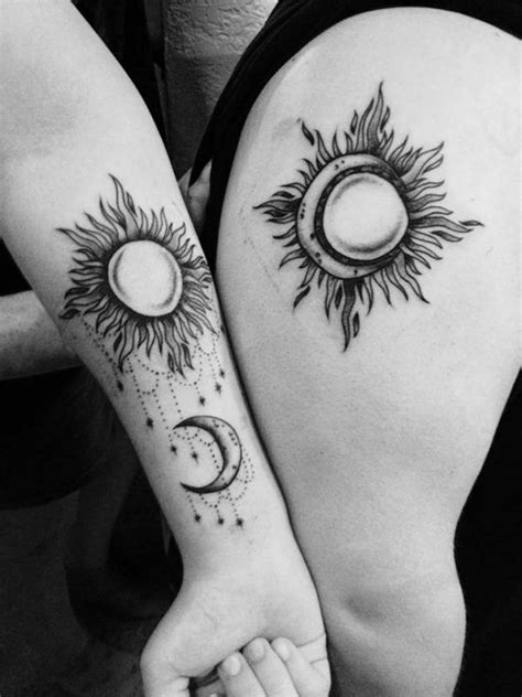 Sun And Moon Drawing Tattoo