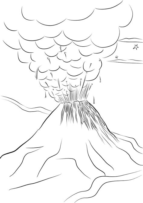 Desenho De Vulcão Em Erupção Para Colorir - Desenhos de Vulcão em Erupção para Colorir e Imprimir - Colorir.Info