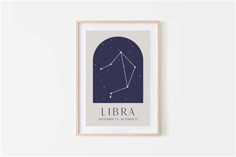 Libra Print Zodiac Sign Printable Wall Art Constellation Print