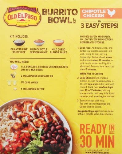 Old El Paso™ Chipotle Chicken Burrito Bowl Kit 11 Oz Kroger