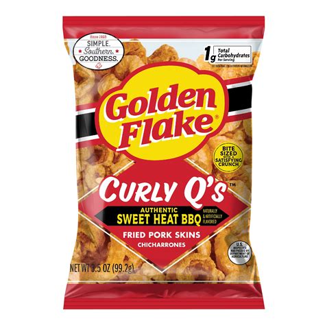 Golden Flake Sweet Heat BBQ Curly Q Pork Skins 3 5oz Walmart