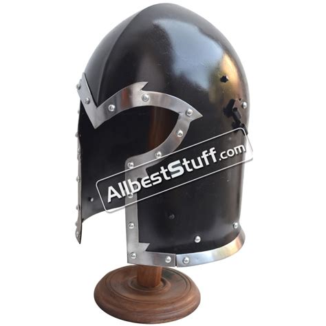 Medieval Visored Barbute Helmet