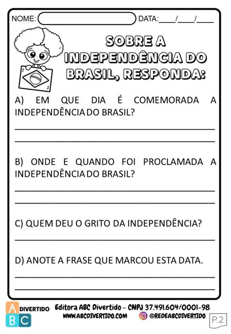 Atividades Sobre A Independ Ncia Do Brasil Alfabetiza O Atividades