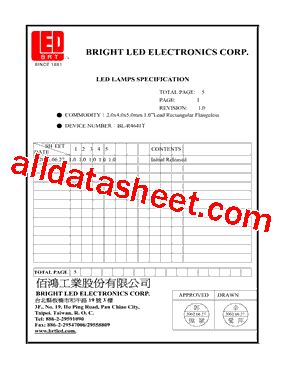 BL R4641T Datasheet PDF BRIGHT LED ELECTRONICS CORP