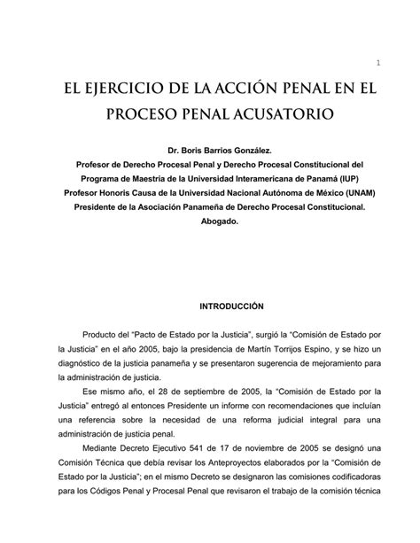 El Ejercicio De La Acci N Penal En El Proceso Penal Acusatorio