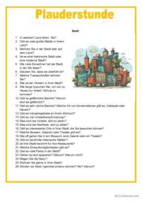 387 Stadt Deutsch DAF Arbeitsblätter pdf doc