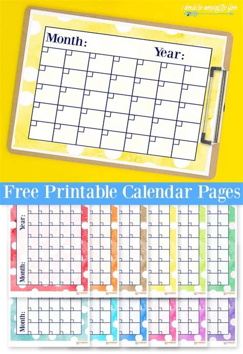 Colorful Printable Calendar Templates for Year-round Organization