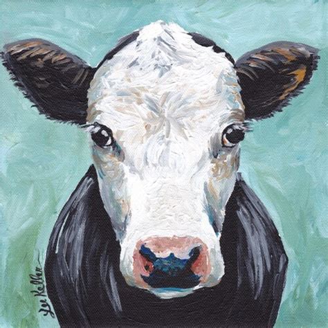 Cow Art Print From Original Canvas Cow Painting Farmhouse Cow Etsy