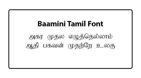 Bamini Tamil Font Free Download 2024