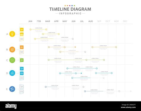 Infographic Template For Business 12 Months Modern Timeline Diagram