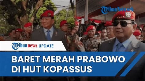 Penampilan Prabowo Saat Hadiri Hut Ke Kopassus Pakai Baret Merah