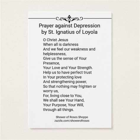 Prayer Against Depression St Ignatius Loyola Zazzle