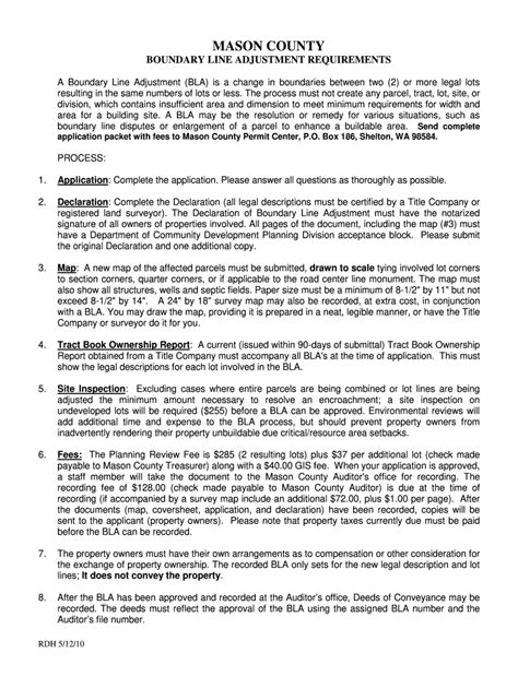 WA Boundary Line Adjustment 2010 2021 Fill And Sign Printable