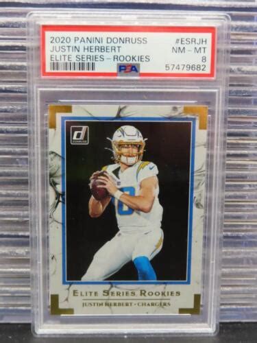 2020 Donruss Justin Herbert Elite Series Rookies RC ESR JH PSA 8