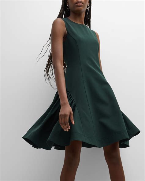 ADEAM Kathleen Gathered Paneled Sleeveless A Line Dress Neiman Marcus