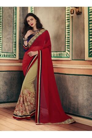 Party Wear Beige 4 Color Saree