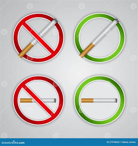 Signes De Zone Fumeur Non Fumeurs Et Illustration De Vecteur