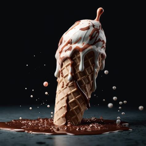 Premium Ai Image Delicious Ice Cream Cone