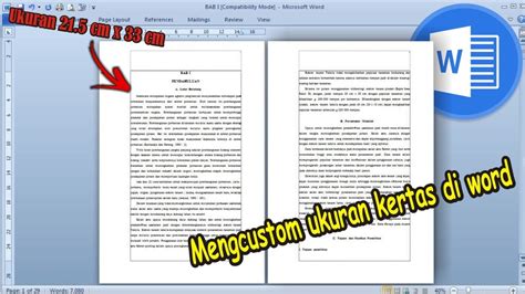 Cara Membuat Ukuran Kertas Sendiri Di Microsoft Word