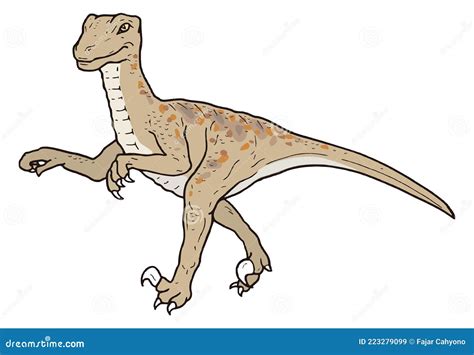 Deinonychus Velociraptor Raptor Dinosaur Ancient Vector Illustration