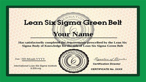 Six Sigma Black Belt Certificate Template