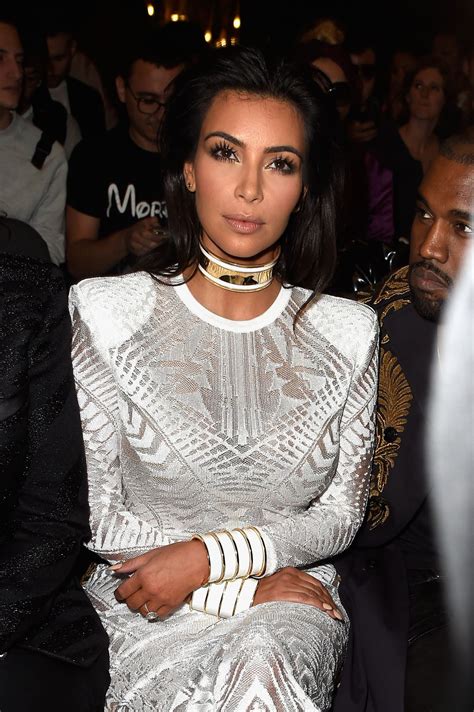 Kim Kardashian - Paris Fashion Week - The Balmain Show, September 2014 ...