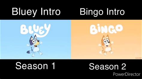 Bluey Intro Season 1 Vs Bingo Intro Season 2 Most Viewed Video Youtube