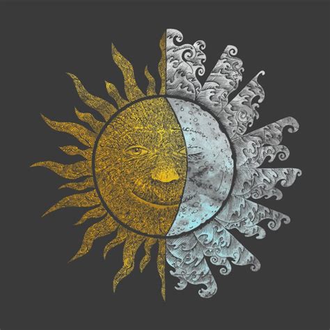 Sun And Moon Mens T Shirt Regular Ricomambo