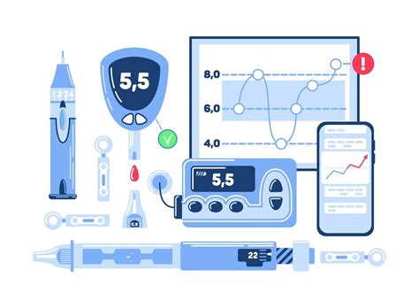 Premium Vector | A set of insulin gadgets for diabetics insulin pump ...