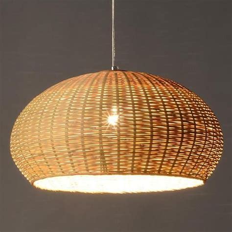 Pakpao Large Bamboo Wicker Rattan Basket Pendant Light Fixture Rattan