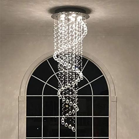 A A Elegant Spiral Crystal Chandelier Lights Clear K Crystal