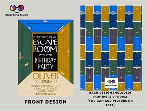 Editable Escape Room Birthday Invitation Template Printable Etsy