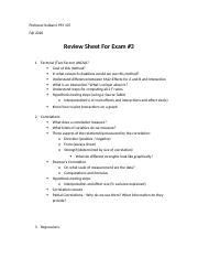 PSY 107 Exam 3 Review Docx Professor Kulkarni PSY 107 Fall 2018