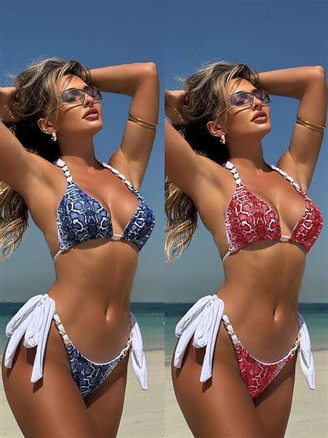 Nigikala Sexy New Metal Chain Leopard Colorimeter Bikini