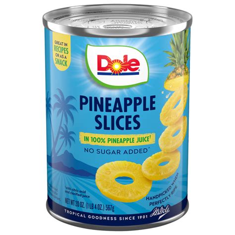 Save On Dole Pineapple Slices In 100 Pineapple Juice No Sugar Added