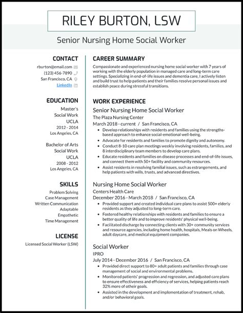 Social Worker Resume Templates