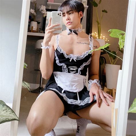 Mens Sexy Sissy Plus Size Lingerie Set Man Cosplay Maid Outfit Lace