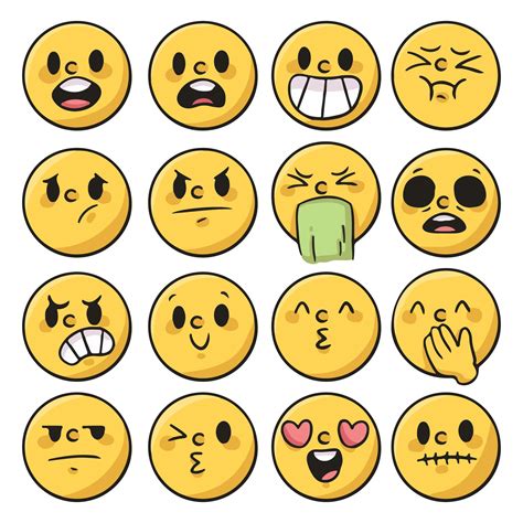 cartoon different kind of emotion set cute cartoon illustration 1893265 Vector Art at Vecteezy