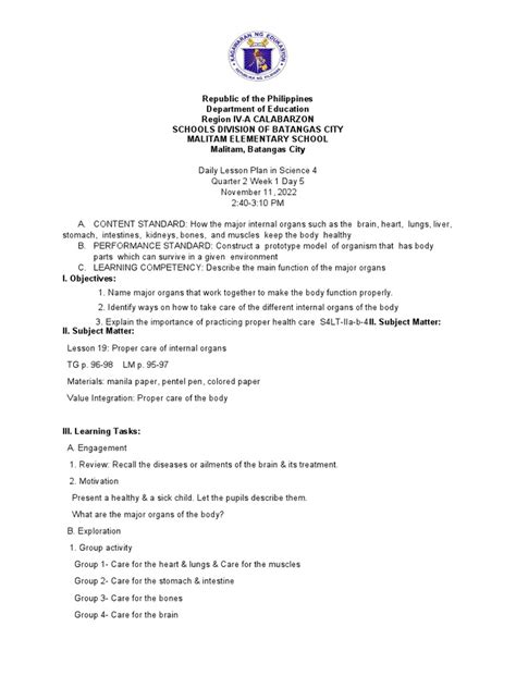 Dlp Science Q2 W1 D5 Pdf Learning Cognitive Science
