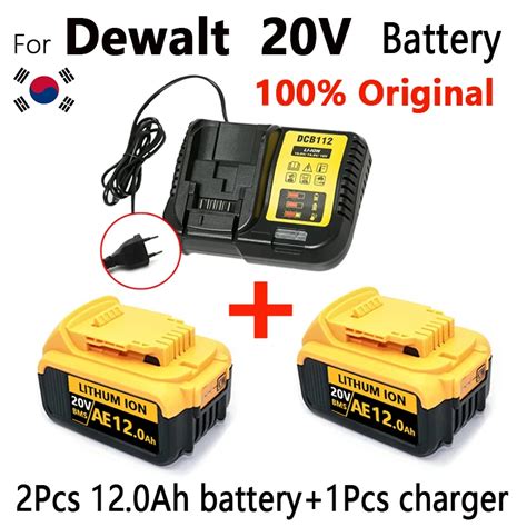 20v 12ah Max Lithium Battery Power Tool Replacement For Dewalt Dcb182 Dcb184 Dcb181 Dcb200 20v