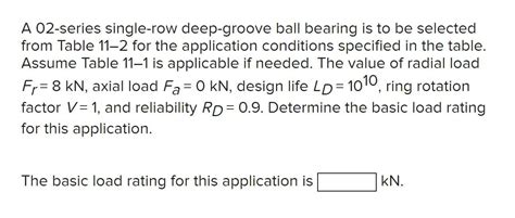 Solved A 02 Series Single Row Deep Groove Ball Bearing Is To Chegg