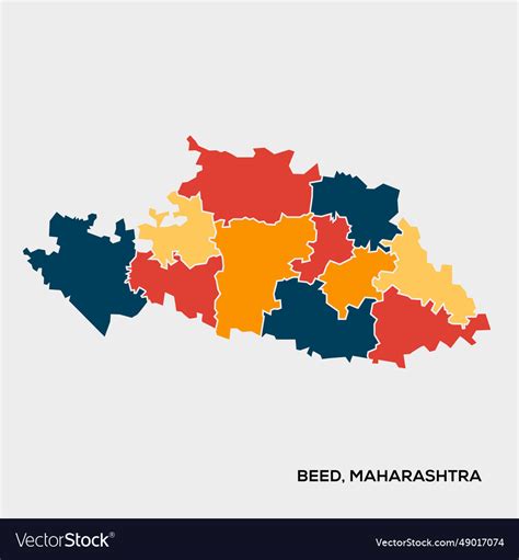 Beed district map maharashtra Royalty Free Vector Image